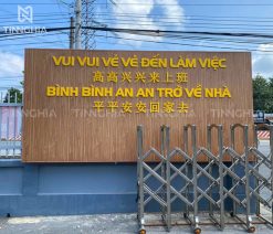 Khẩu hiệu chữ mica dán tường cho văn phòng, nhà xưởng