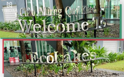 Làm biển hiệu inox khu đô thị Ecolakes Mỹ Phước