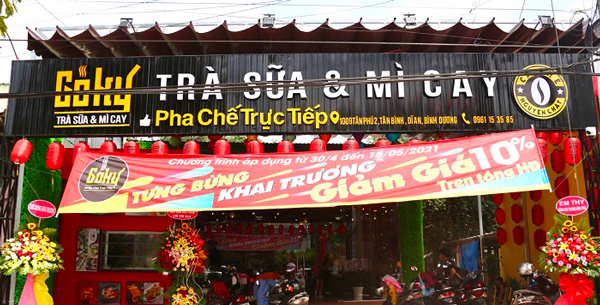 Làm bảng hiệu quán trà sữa tại Bình Dương
