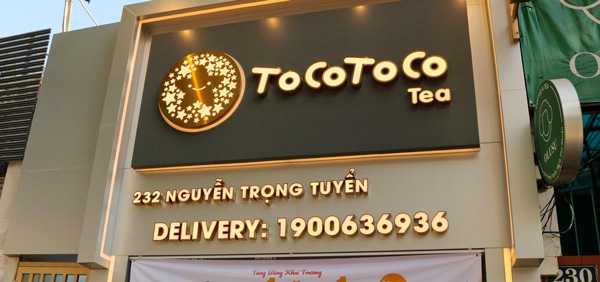 Làm bảng hiệu quán trà sữa tại Bình Dương