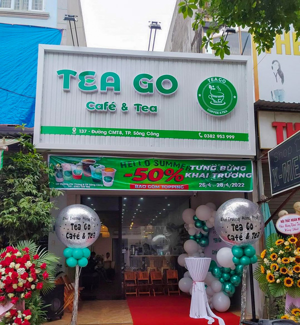 Làm bảng hiệu quán trà sữa tại Bình Dương