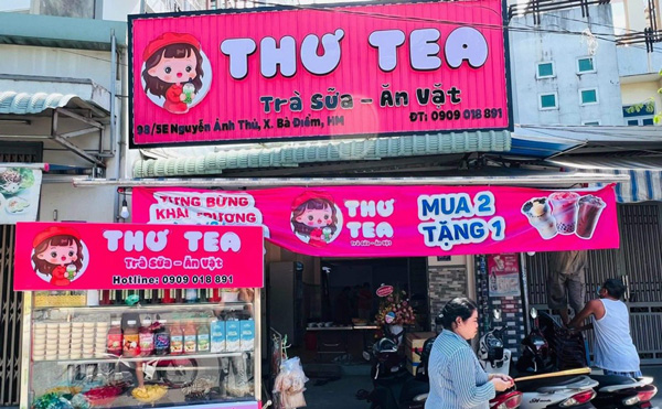 Làm bảng hiệu quán trà sữa tại Bình Dương