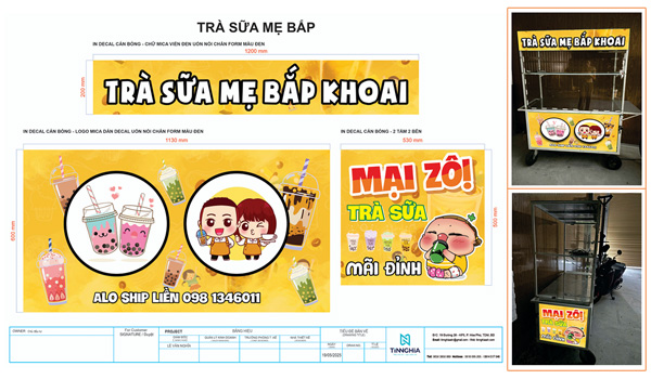 Làm biển quảng cáo xe trà sữa đẹp
