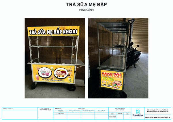 Làm biển quảng cáo xe bán trà sữa đẹp