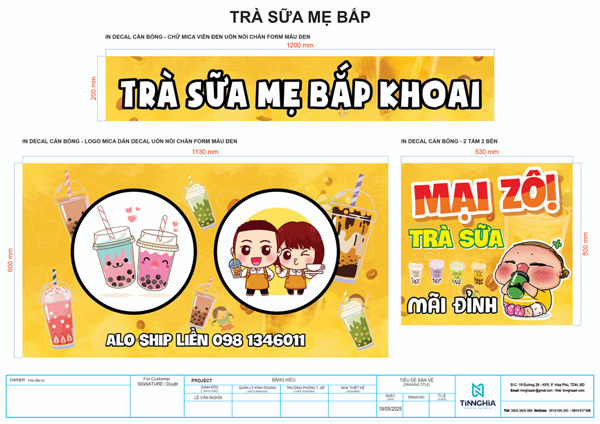 Làm biển quảng cáo xe bán trà sữa đẹp