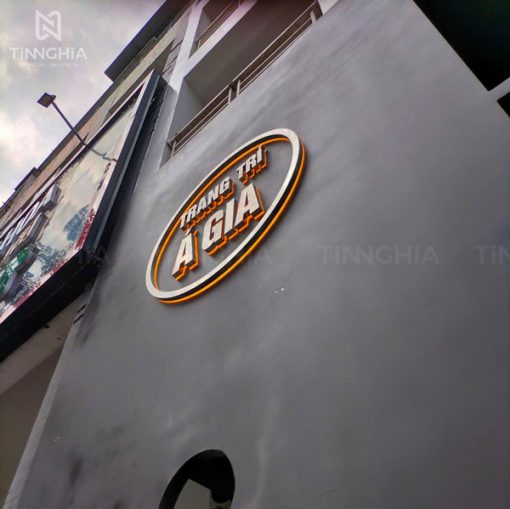 Làm chữ inox bạc xước logo bảng hiệu công ty