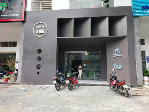 Làm chữ inox bạc xước logo bảng hiệu công ty