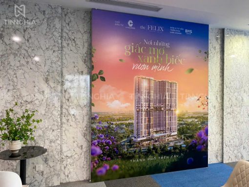 Hộp đèn bạt nhét cạnh không viền