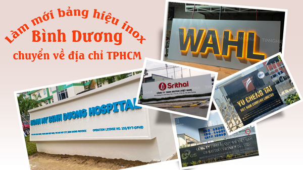 Làm mới bảng hiệu inox Bình Dương