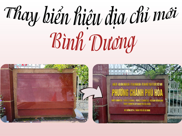 thay biển hiệu địa chỉ mới Bình Dương