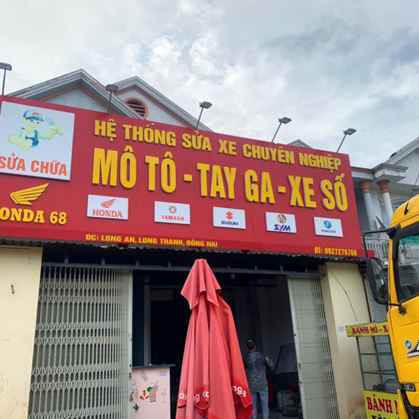 Mẫu bảng hiệu cửa hàng xe máy Bình Dương