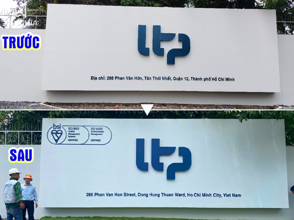 Dự án thay địa chỉ biển hiệu công ty LTP