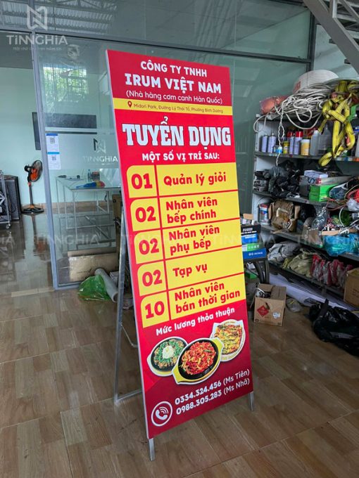 Biển khung sắt căng bạt giá rẻ