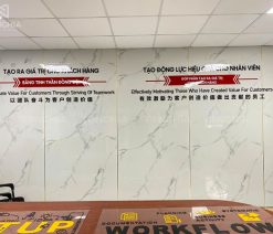 Khẩu hiệu chữ mica dán tường cho văn phòng, nhà xưởng