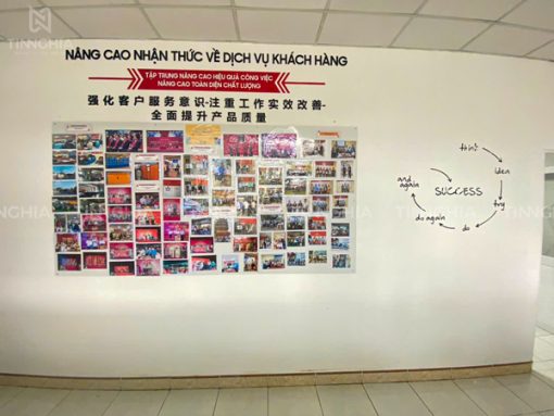 Khẩu hiệu chữ mica dán tường cho văn phòng, nhà xưởng