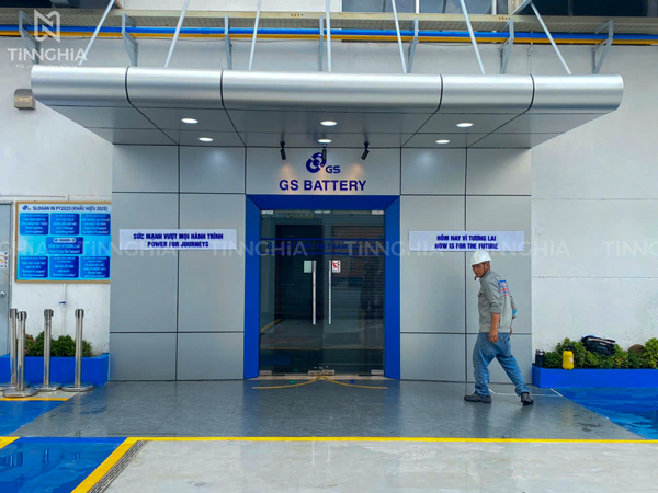 Làm bảng hiệu trọn gói nhà máy Bình Dương - Ắc quy GS VSIP