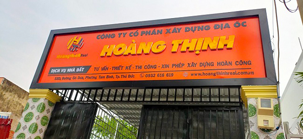 Bảng Hiệu Công Ty Xây Dựng Đẹp Bình Dương