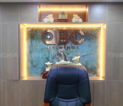 Làm chữ nổi inox xước hồng Bình Dương