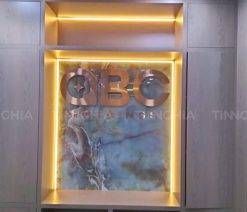 Làm chữ nổi inox xước hồng Bình Dương