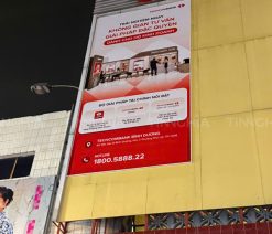 Làm bảng hiệu khung sắt căng bạt