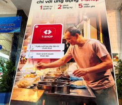 Làm bảng hiệu khung sắt căng bạt
