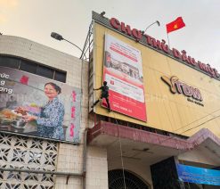 Làm bảng hiệu khung sắt căng bạt