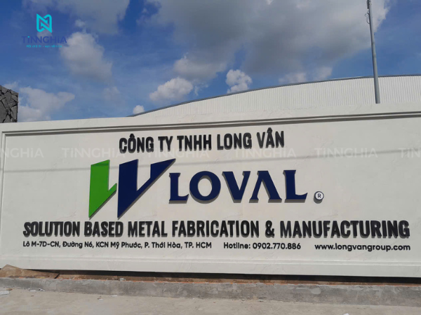 HOÀN THIỆN BẢNG HIỆU ĐÁ CHỮ INOX CÔNG TY LONG VÂN