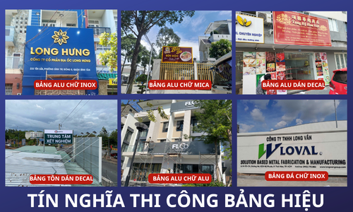 Thi công bảng hiệu công ty tại Dĩ An: quy trình và vật liệu